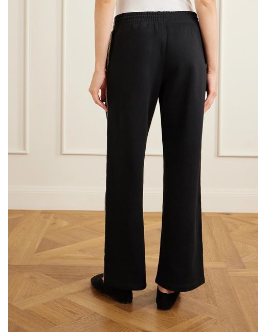 Burberry Blue Jodie Checked Cotton-Jersey Straight-Leg Track Pants