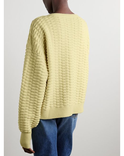 Sa Su Phi Yellow Textured Merino Wool And Cashmere-Blend Sweater