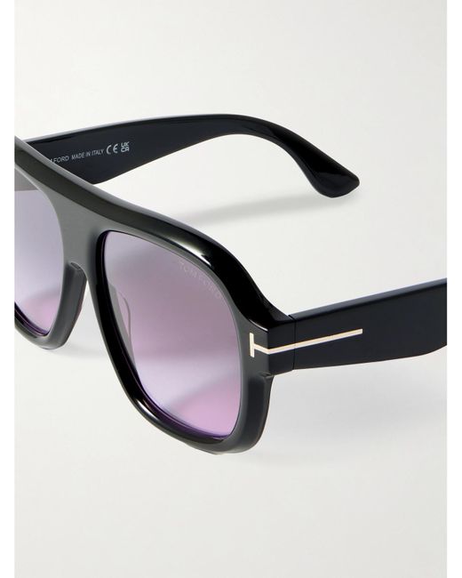 Tom Ford Black Rhonda Aviator-Style Acetate Sunglasses
