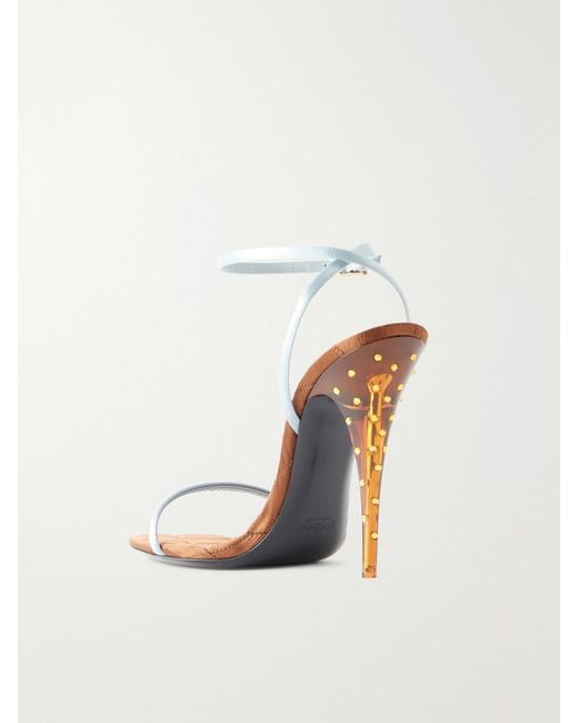 Saint Laurent Multicolor Ivresse 110 Crystal-Embellished Satin Sandals