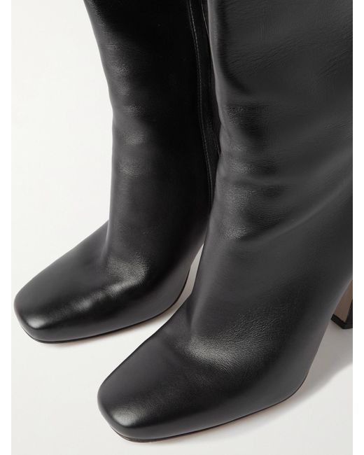 Bottega Veneta Black Leather Canalazzo Boots