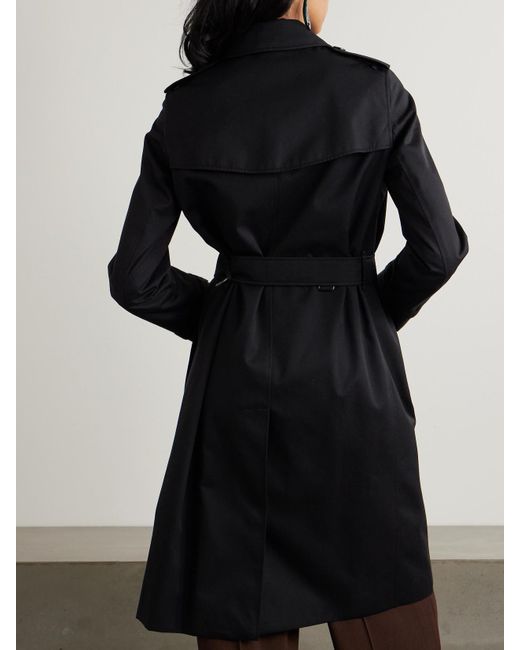 Burberry Black Kensington Long Organic Cotton-Gabardine Trench Coat