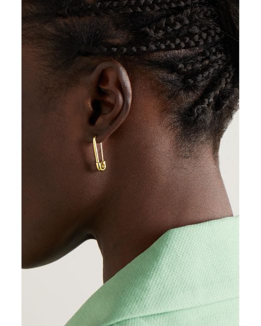 Anita Ko Metallic Safety Pin 18-Karat Single Earring