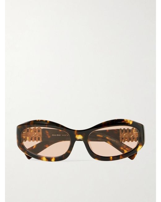 Miu Miu Natural Glimpse D-Frame Acetate Sunglasses