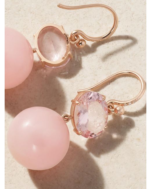 Irene Neuwirth Natural Gumball Ohrringe Aus 18 Karat Roségold Mit Mehreren Steinen