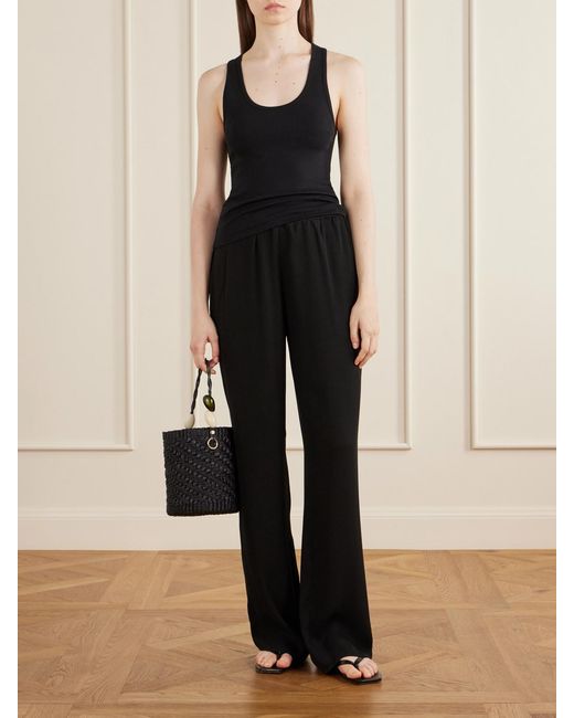 Matteau Black Organic Cotton-Jersey Tank