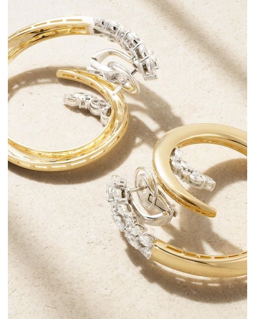 YEPREM Natural Golden Strada Drop 18-Karat And Diamond Earrings