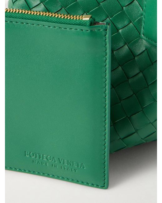 Bottega Veneta Green Pinacoteca Small Intrecciato Leather Tote