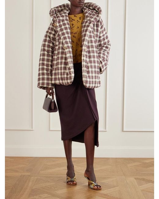 Dries Van Noten Multicolor Hooded Checked Padded Cotton-Flannel Jacket