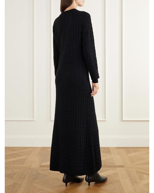 arch4 Black Delfino Cable-Knit Cashmere And Silk-Blend Maxi Dress