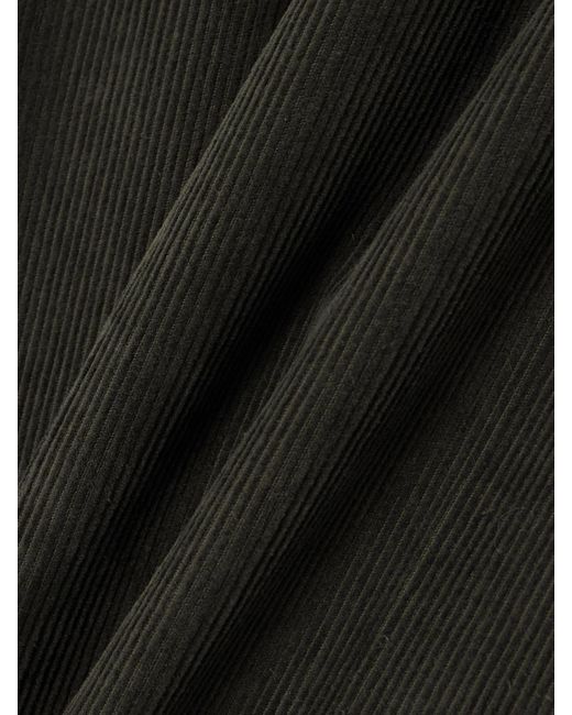 Victoria Beckham Green Alina Cotton-Corduroy Straight-Leg Pants