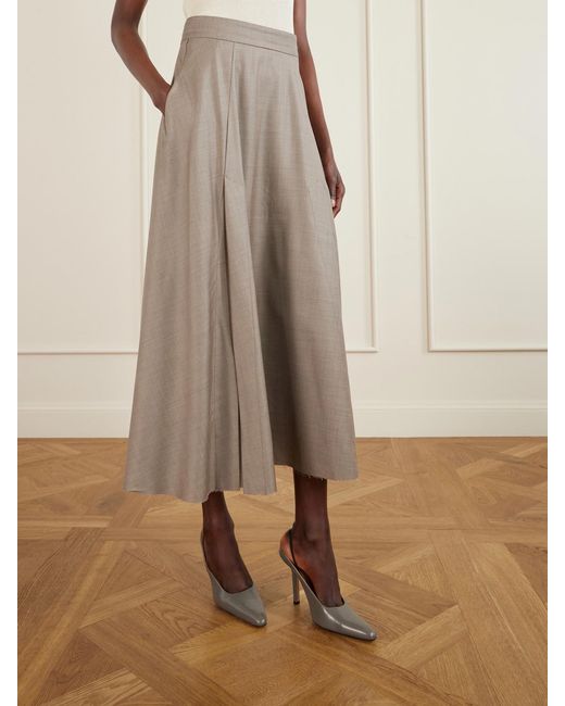 Sa Su Phi Brown Lauren Wool Midi Skirt