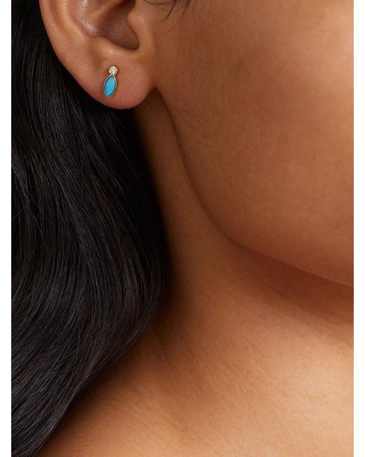 Jennifer Meyer Blue 18-Karat, And Diamond Earrings