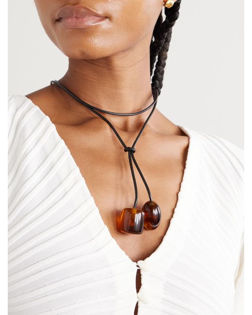 Julietta Natural Jamie Cord And Resin Choker