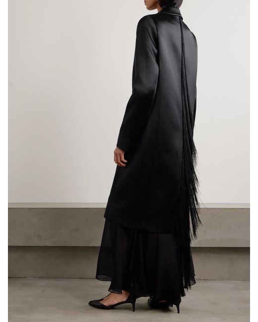 Sharon Wauchob Black Kara Double-Breasted Duchesse-Satin Jacket