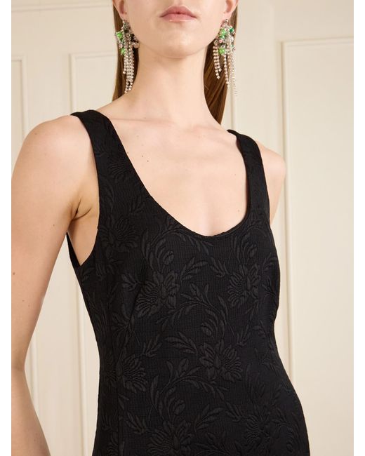 Dries Van Noten Black Floral-Printed Jacquard Maxi Dress