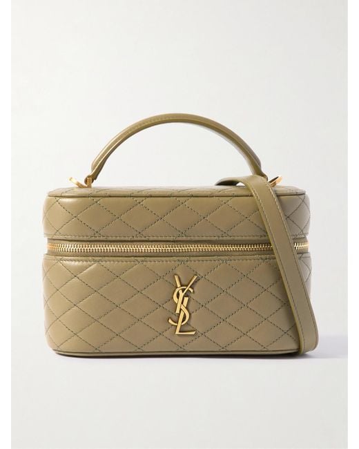 Saint Laurent Metallic Gaby Vanity Schultertasche Aus Gestepptem Leder