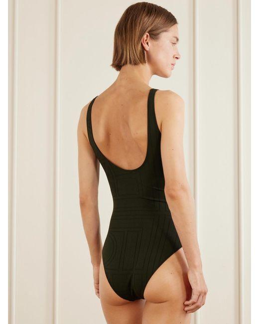 Totême Black Monogram Swimsuit