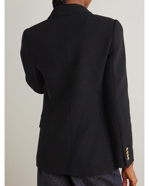 Chloé Black Double-Breasted Wool-Blend Bouclé Blazer