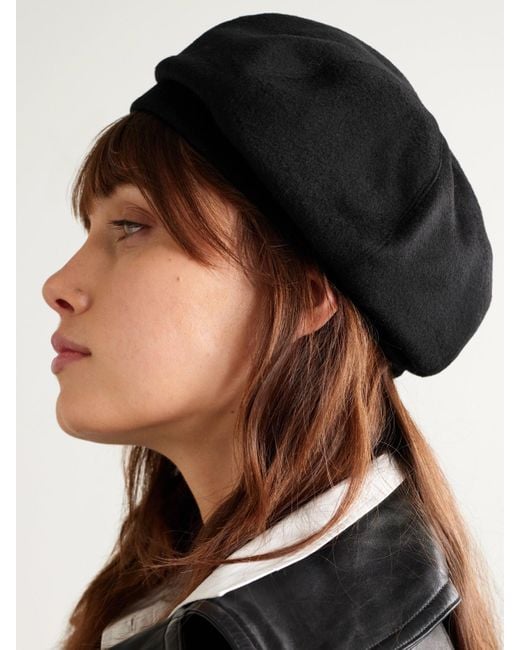 Gigi Burris Millinery Black Mia Wool Beret
