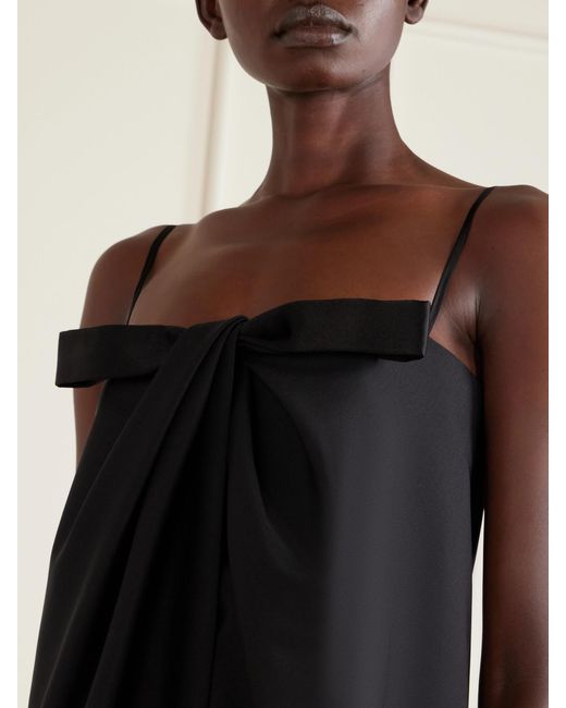 Givenchy Black Bow-Detailed Wool And Mohair-Blend Maxi Dress