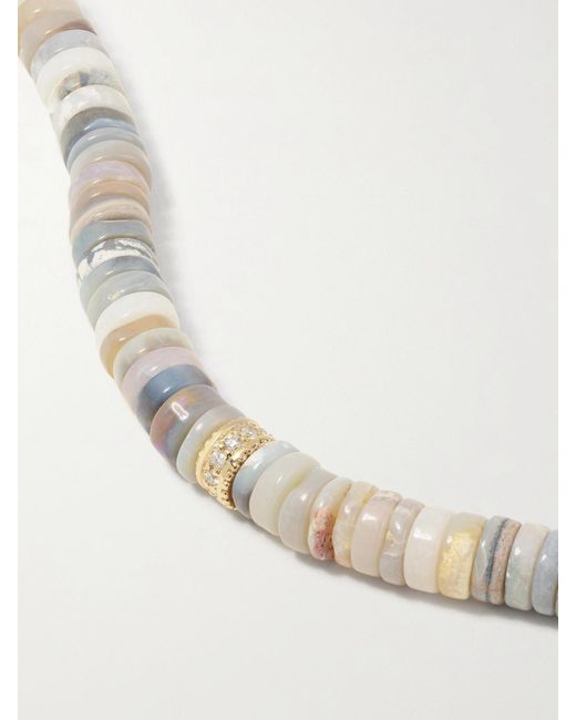Sydney Evan White 14-Karat, Opal And Diamond Necklace