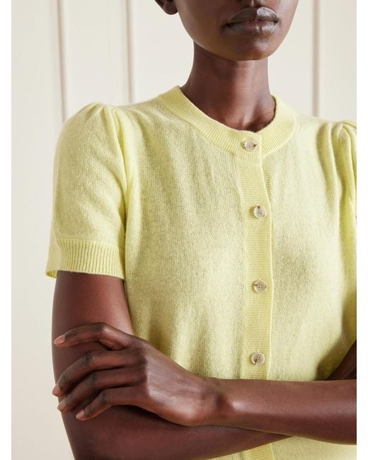 Allude Yellow Cashmere Cardigan