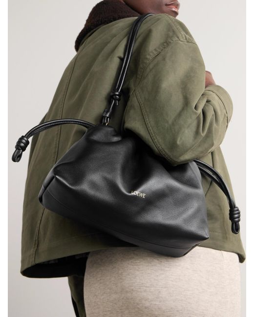Loewe Black Flamenco Leather Clutch
