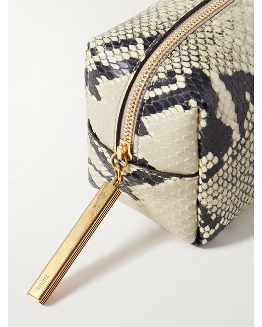 Khaite Natural Kye Clutch Aus Leder Mit Schlangeneffekt