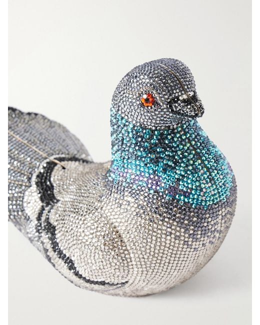 Judith Leiber Metallic Pigeon Crystal-Embellished-Tone Clutch