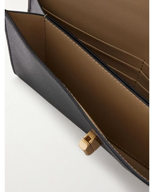 Totême  Black T-Lock Textured-Leather Wallet