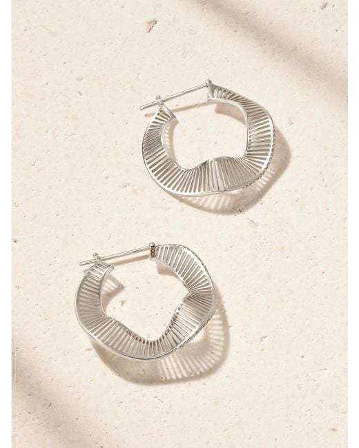 L'Atelier Nawbar Natural Waves 18-Karat Diamond Hoop Earrings