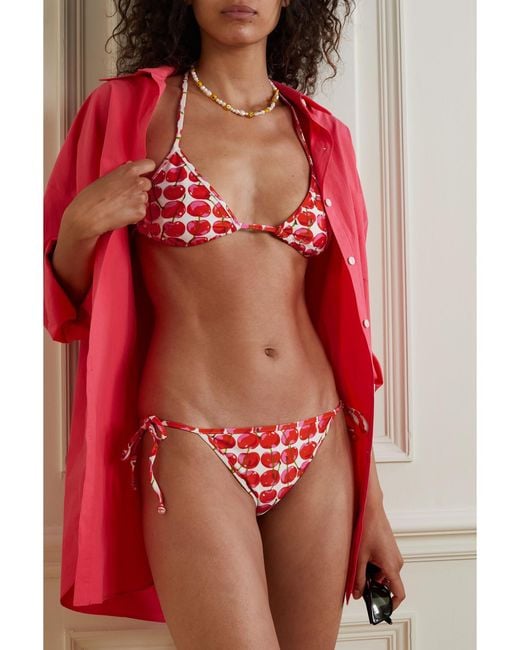 LaDoubleJ Red Printed Bikini Briefs