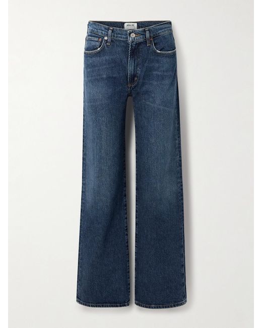 Agolde Blue Harper Mid-Rise Wide-Leg Jeans