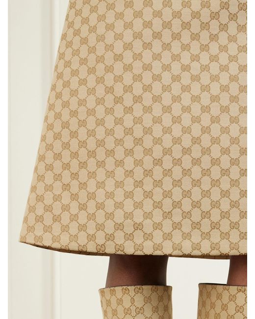 Gucci Natural Canvas-Jacquard Skirt