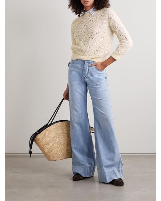 Doen Natural Emiliana Pointelle-Knit Alpaca-Blend Sweater