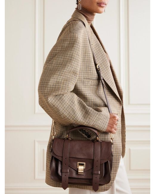 Proenza Schouler Brown Ps1 Tiny Textured-Leather Shoulder Bag