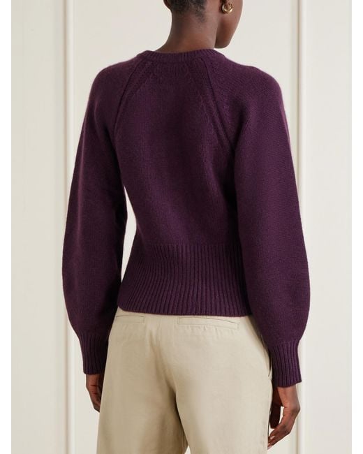 Allude Purple Cashmere Cardigan
