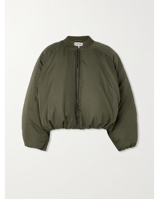 【国内発送】LOEWE ジャケット Oversized shell bomber jacket LOEWE Leather-trimmed padded shell bomber jacket | NET-A-PORTER