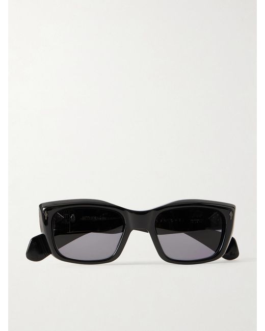Jacques Marie Mage Black Corniche Square-Frame Sunglasses