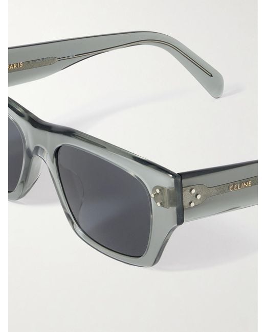 Céline Gray Square-Frame Acetate Sunglasses