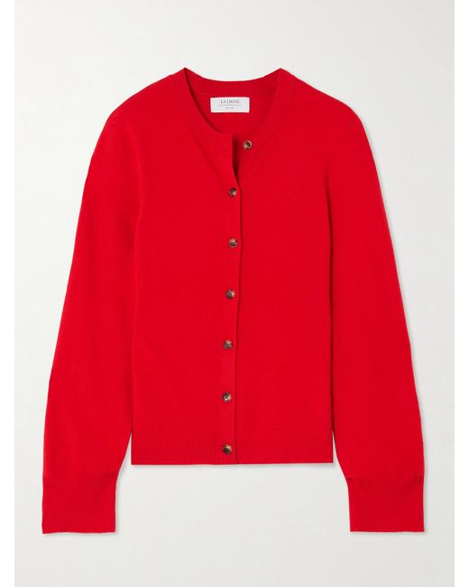 La Ligne Red Mateo Cashmere-Blend Cardigan