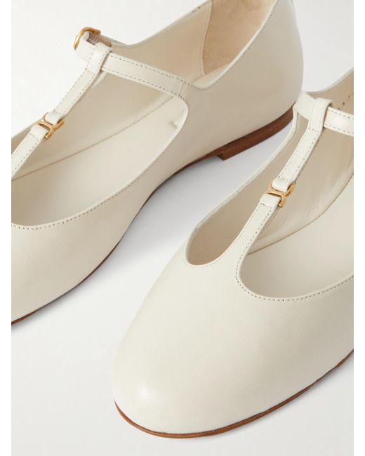 Chloé White Marcie Ballerinas Aus Leder Mit Verzierung