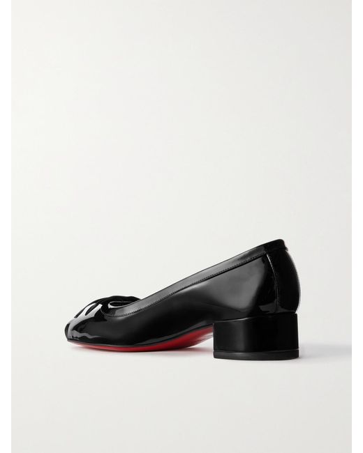 Christian Louboutin Black Mamaflirt 30 Pumps Aus Lackleder Mit Schleife