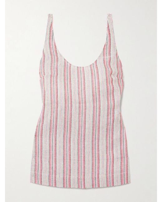 Débardeur Dos Ouvert En Lin Et Coton Mélangés À Rayures Var Faithfull The Brand en coloris Pink