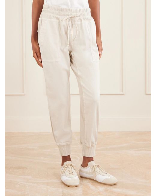 James Perse White Cotton Tapered Pants