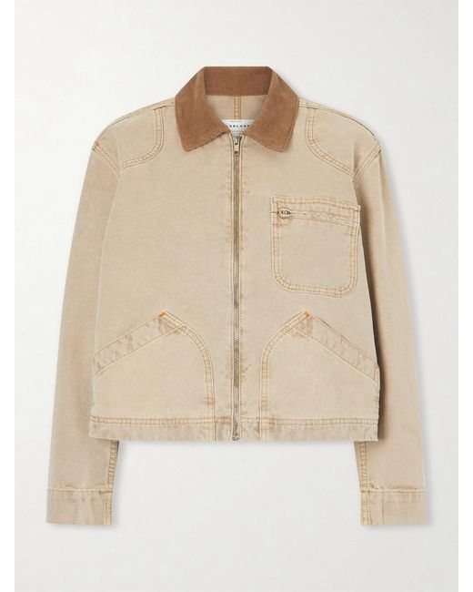 SLVRLAKE Denim Natural Harley Corduroy-Trimmed Cotton-Canvas Jacket