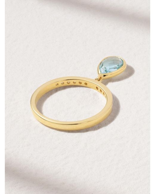 Mateo Natural 14-Karat, Topaz And Diamond Ring