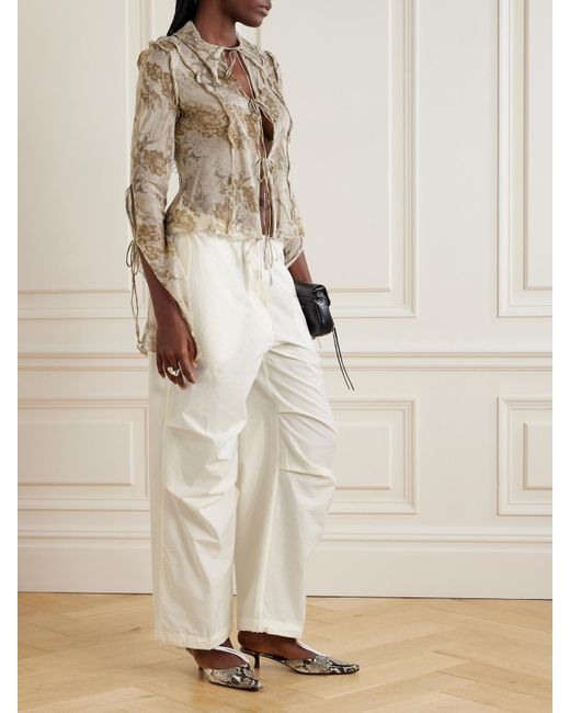 Acne White Hose Mit Weitem Bein Aus Einer Baumwollmischung