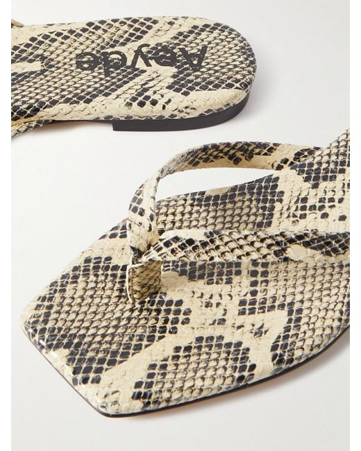 Aeyde Natural Renee Snake-Effect Leather Sandals